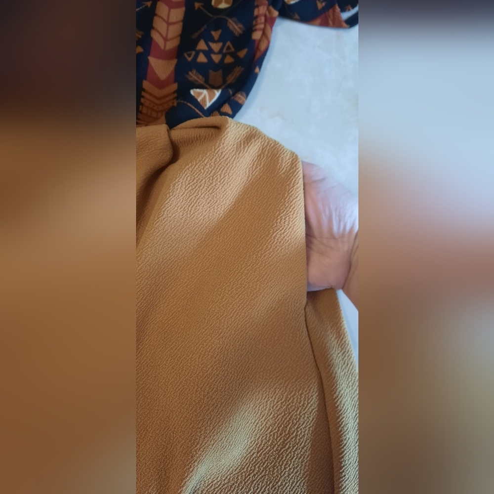 LuLaRoe Black and Brown Geometric Midi Dress - Picture 9 of 11